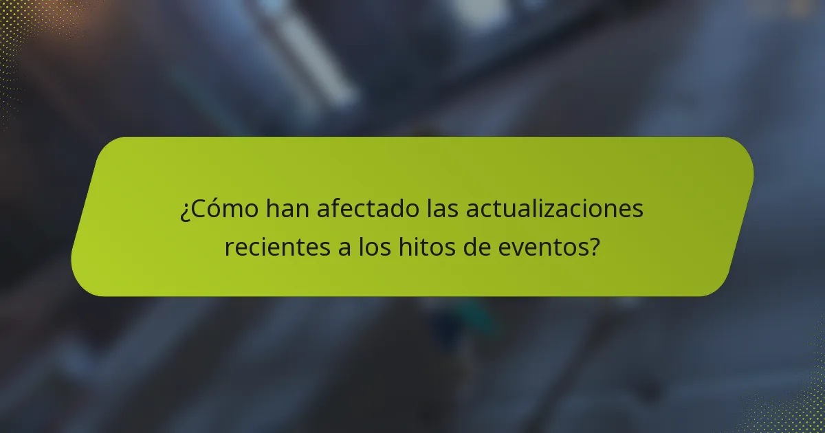 ¿Cómo han afectado las actualizaciones recientes a los hitos de eventos?