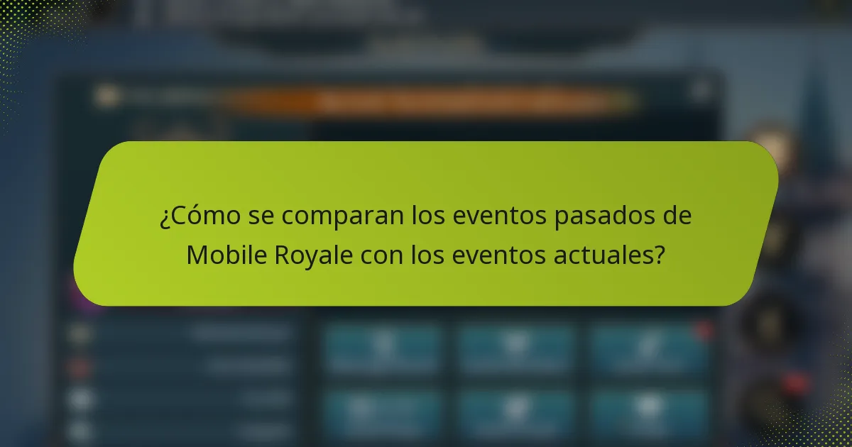 ¿Cómo se comparan los eventos pasados de Mobile Royale con los eventos actuales?