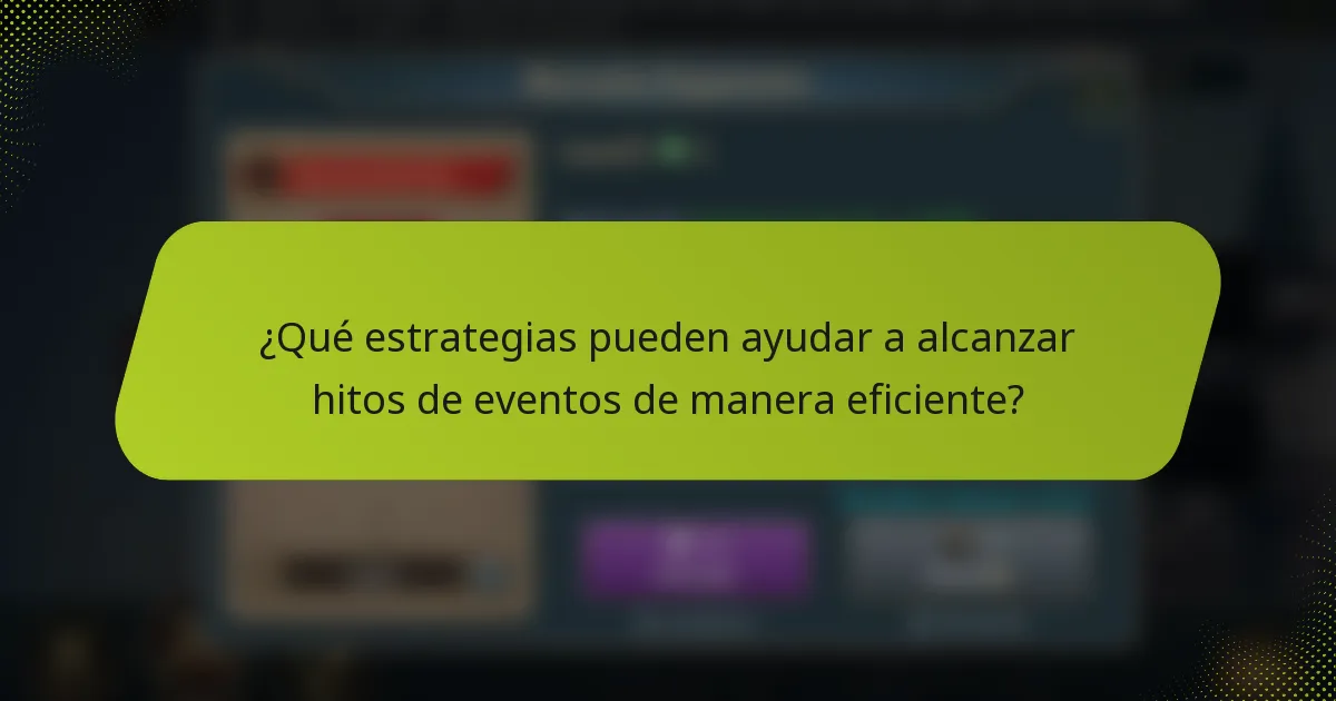 ¿Qué estrategias pueden ayudar a alcanzar hitos de eventos de manera eficiente?