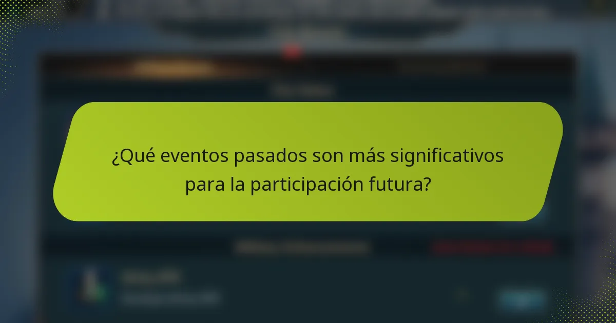 ¿Qué eventos pasados son más significativos para la participación futura?